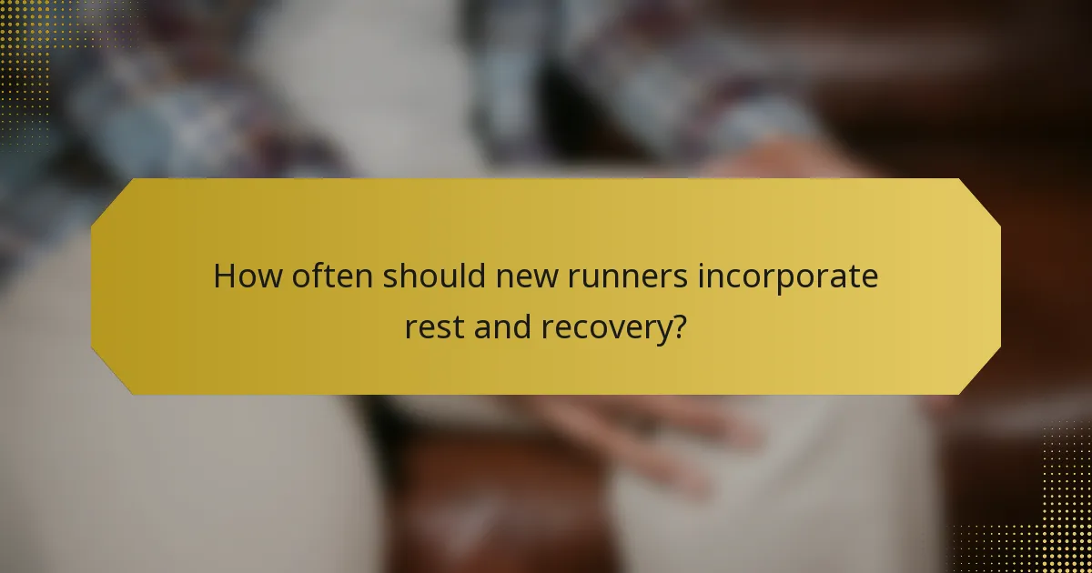 How often should new runners incorporate rest and recovery?